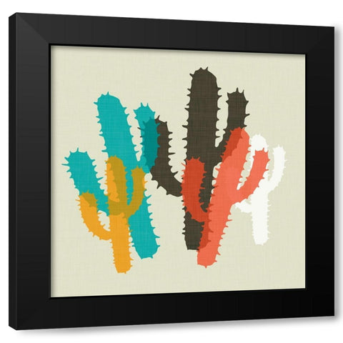 Modern Cacti I Black Modern Wood Framed Art Print by SD Graphics Studio