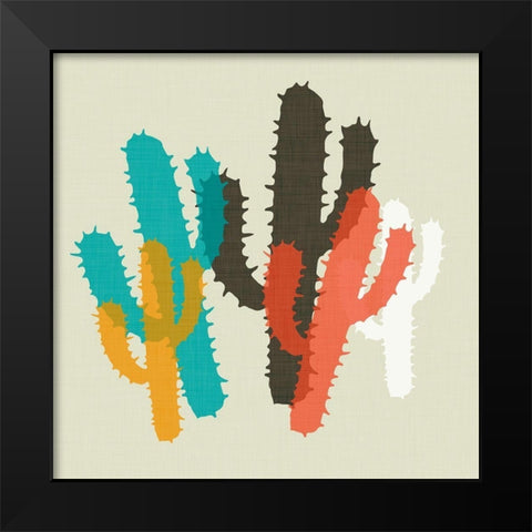 Modern Cacti I Black Modern Wood Framed Art Print by SD Graphics Studio