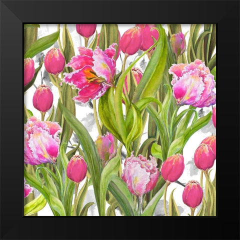 Tulip Symphony I Black Modern Wood Framed Art Print by Diannart