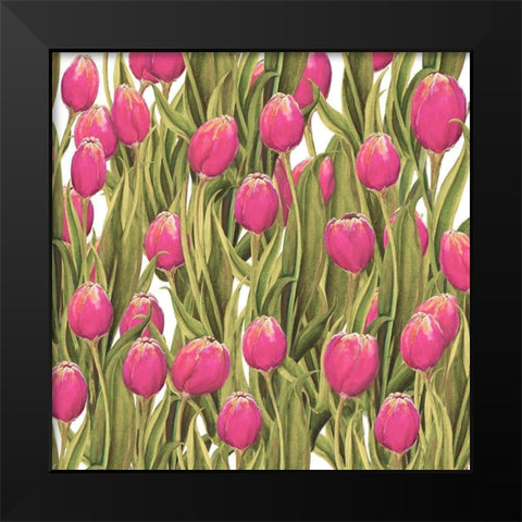Tulip Symphony II Black Modern Wood Framed Art Print by Diannart