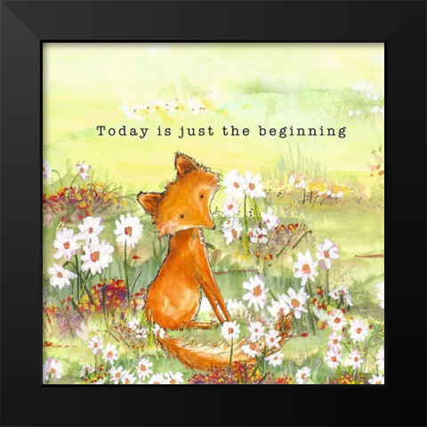 Fox Tales I Black Modern Wood Framed Art Print by Diannart