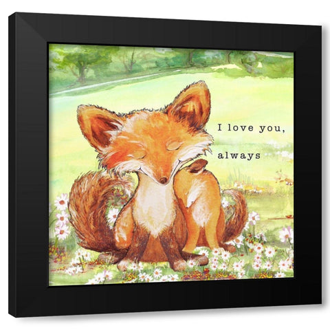Fox Tales II Black Modern Wood Framed Art Print with Double Matting by Diannart