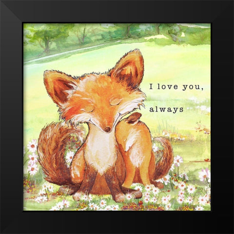 Fox Tales II Black Modern Wood Framed Art Print by Diannart