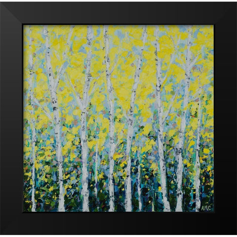 Yellow Birchwood Black Modern Wood Framed Art Print by Coolick, Ann Marie