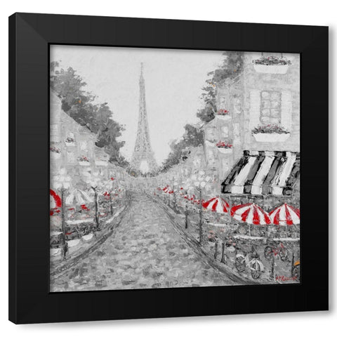 Splash of Red in Paris I Black Modern Wood Framed Art Print by Coolick, Ann Marie