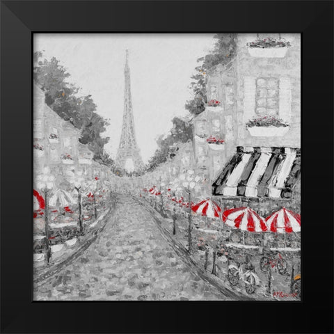 Splash of Red in Paris I Black Modern Wood Framed Art Print by Coolick, Ann Marie