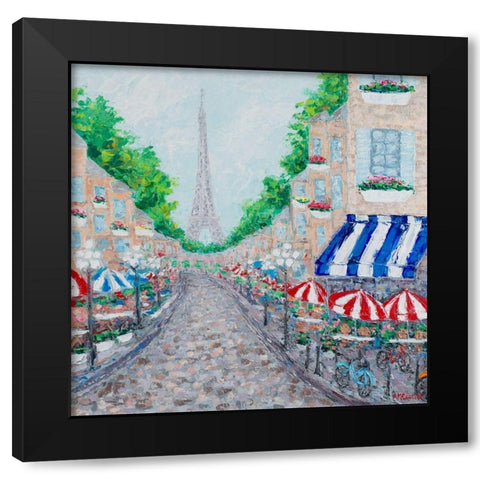 Paris On My Mind I Black Modern Wood Framed Art Print with Double Matting by Coolick, Ann Marie