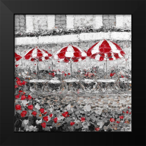 Splash of Red in Paris II Black Modern Wood Framed Art Print by Coolick, Ann Marie