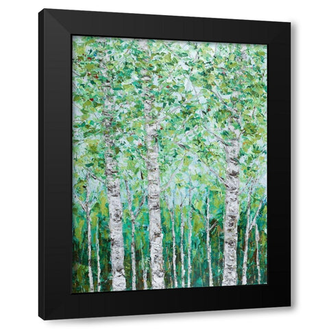 Green Birchwood I Black Modern Wood Framed Art Print by Coolick, Ann Marie