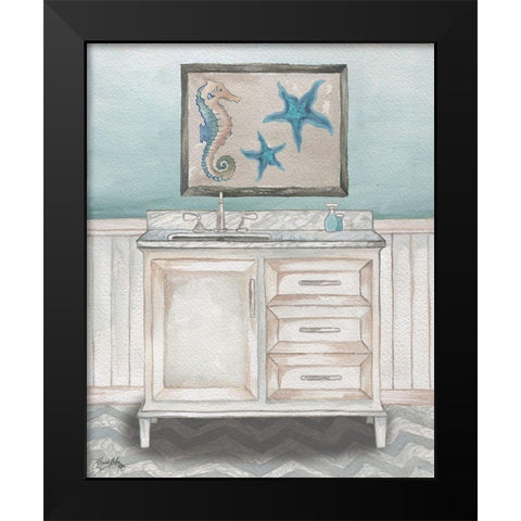 Nautical Bath II Black Modern Wood Framed Art Print by Medley, Elizabeth