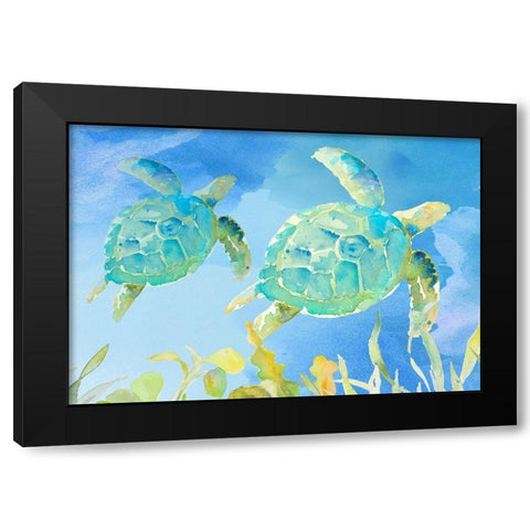 Turtles Ascend Black Modern Wood Framed Art Print with Double Matting by Loreth, Lanie