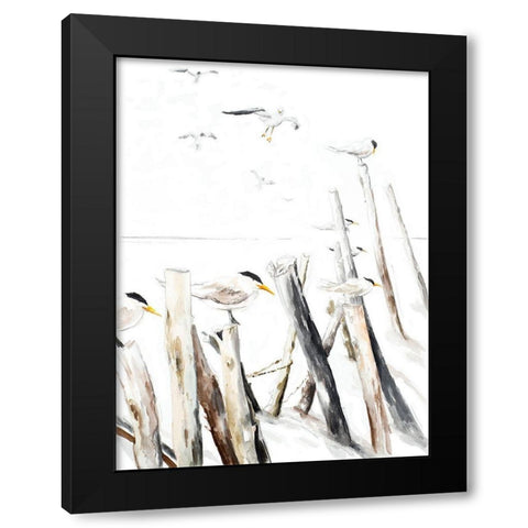 Gull Point Black Modern Wood Framed Art Print by Pinto, Patricia