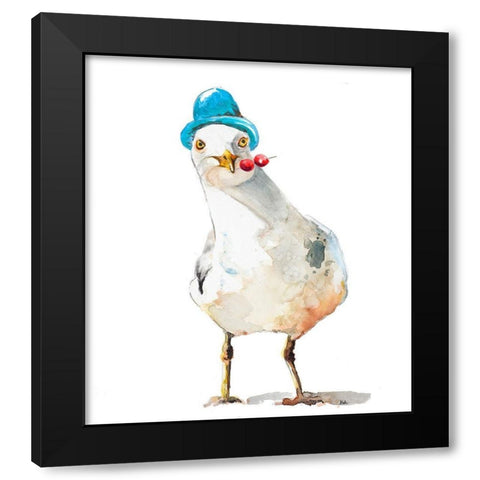 Silly Seagull Black Modern Wood Framed Art Print by Pinto, Patricia