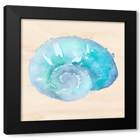 Watercolor Shell and Sand II Black Modern Wood Framed Art Print by Loreth, Lanie