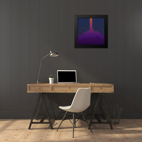 Rocket Launch I Black Modern Wood Framed Art Print by SD Graphics Studio