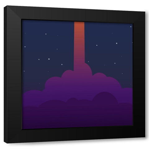 Rocket Launch I Black Modern Wood Framed Art Print by SD Graphics Studio