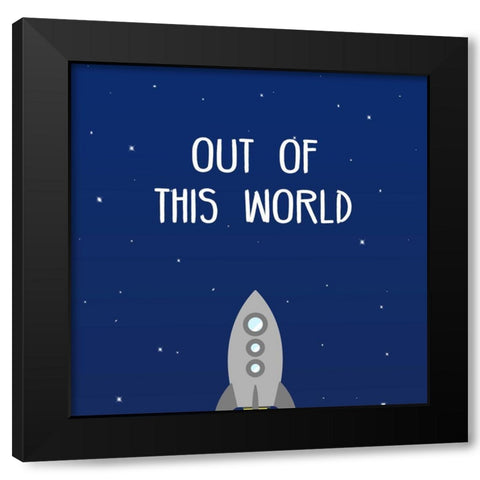 Rocket Launch III Black Modern Wood Framed Art Print with Double Matting by SD Graphics Studio