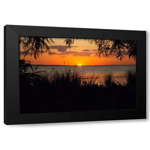 Sunset Seaside Black Modern Wood Framed Art Print with Double Matting by ODell, Debbie