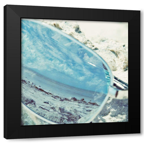 By The Beach Black Modern Wood Framed Art Print by ODell, Debbie