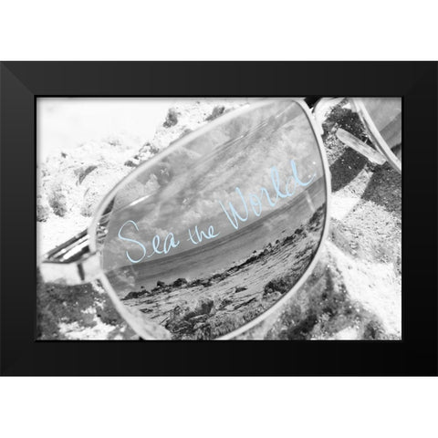 Sea the World Black Modern Wood Framed Art Print by ODell, Debbie