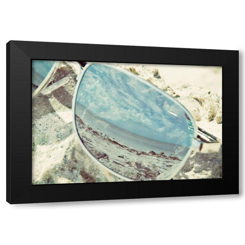 Sunglass Reflection Black Modern Wood Framed Art Print with Double Matting by ODell, Debbie