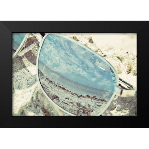 Sunglass Reflection Black Modern Wood Framed Art Print by ODell, Debbie
