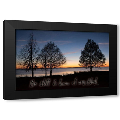 Be Still and Know I Am God Black Modern Wood Framed Art Print with Double Matting by ODell, Debbie