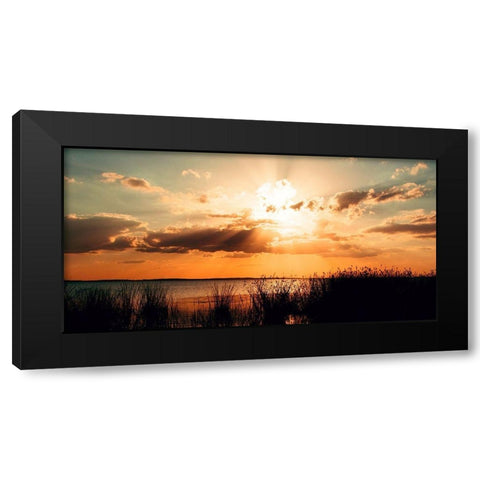 Sunlight Peaks Black Modern Wood Framed Art Print by ODell, Debbie