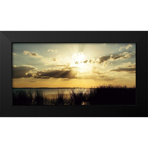 Sunset Over Water Black Modern Wood Framed Art Print by ODell, Debbie
