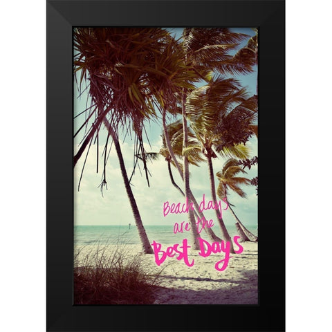 Best Beach Days Black Modern Wood Framed Art Print by ODell, Debbie