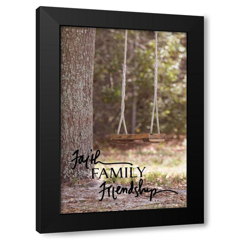 Faith Family Friendship Black Modern Wood Framed Art Print with Double Matting by ODell, Debbie