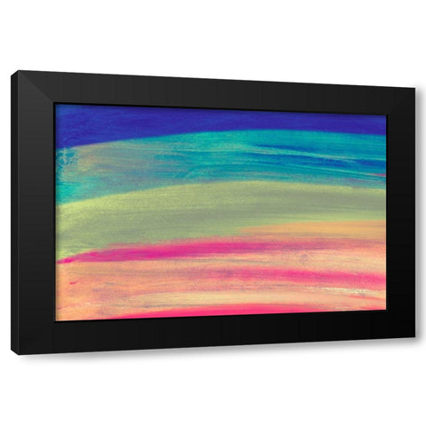 Rainbow Abstract Black Modern Wood Framed Art Print by Wilson, Kali