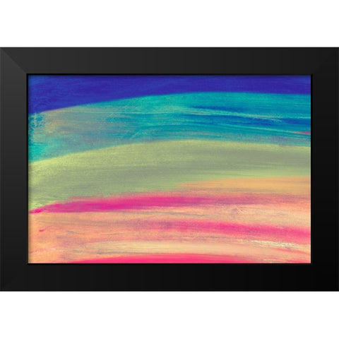 Rainbow Abstract Black Modern Wood Framed Art Print by Wilson, Kali