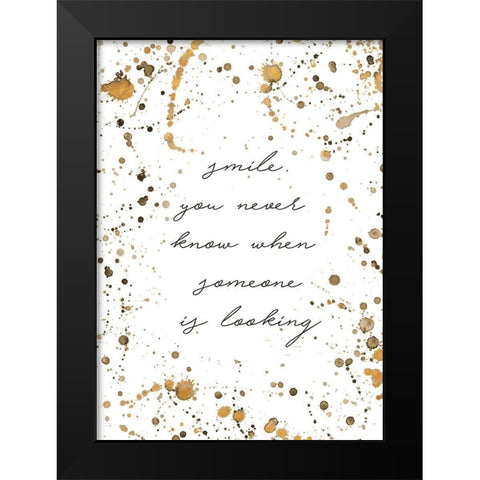 Smile Black Modern Wood Framed Art Print by Wilson, Kali