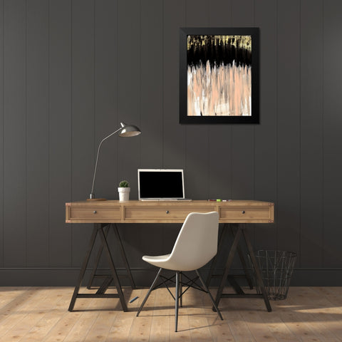 Peach Beige Ends Black Modern Wood Framed Art Print by Wilson, Kali