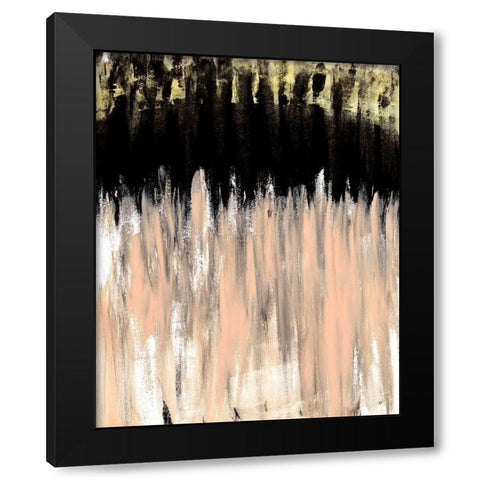 Peach Beige Ends Black Modern Wood Framed Art Print with Double Matting by Wilson, Kali