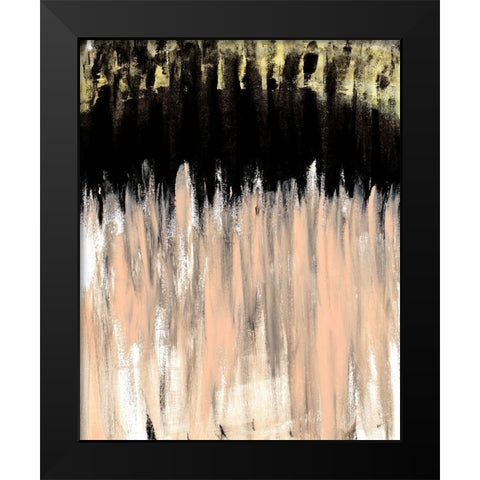Peach Beige Ends Black Modern Wood Framed Art Print by Wilson, Kali