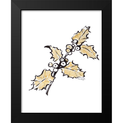 Holly with Berries I Black Modern Wood Framed Art Print by Loreth, Lanie