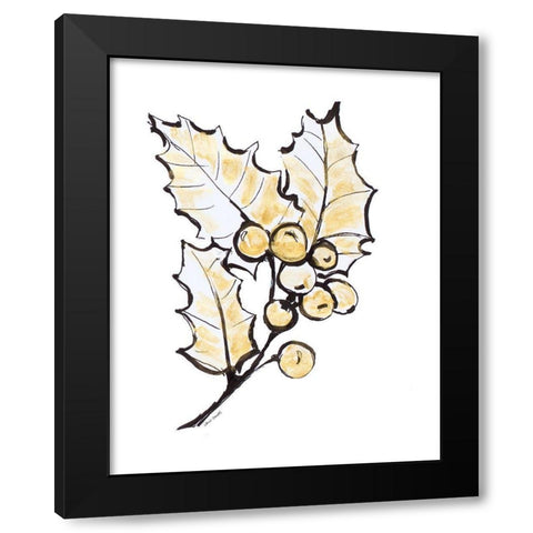 Holly with Berries II Black Modern Wood Framed Art Print by Loreth, Lanie
