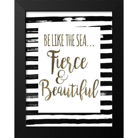 Be Like the Sea Black Modern Wood Framed Art Print by Pinto, Patricia