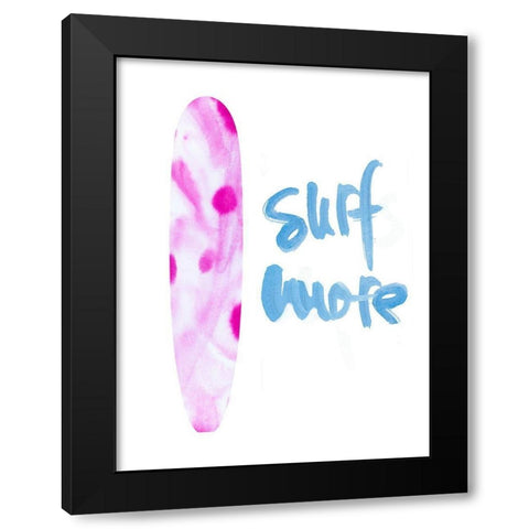 Surf More Black Modern Wood Framed Art Print with Double Matting by Bryant, Susan