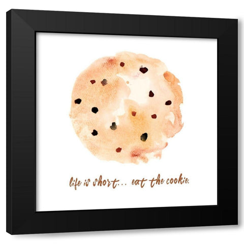 Eat The Cookie Black Modern Wood Framed Art Print with Double Matting by Bryant, Susan