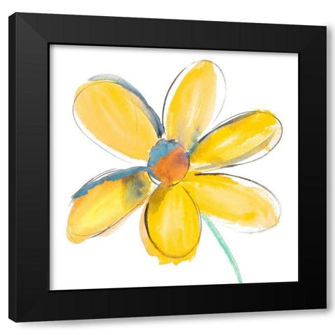 Yellow Summer Daisy Black Modern Wood Framed Art Print by Bryant, Susan