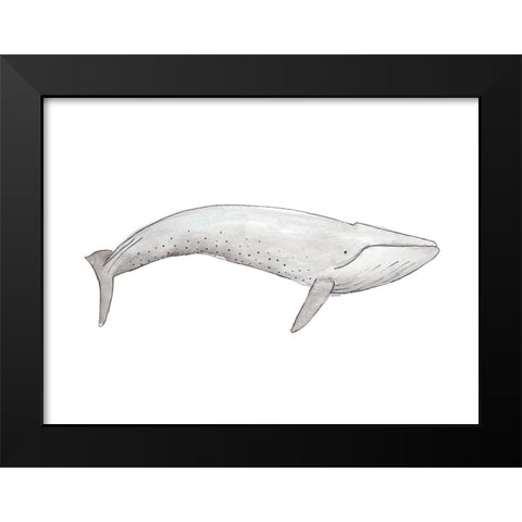 Great Gray Whale Black Modern Wood Framed Art Print by SD Graphics Studio