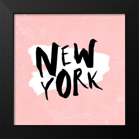New York Black Modern Wood Framed Art Print by SD Graphics Studio