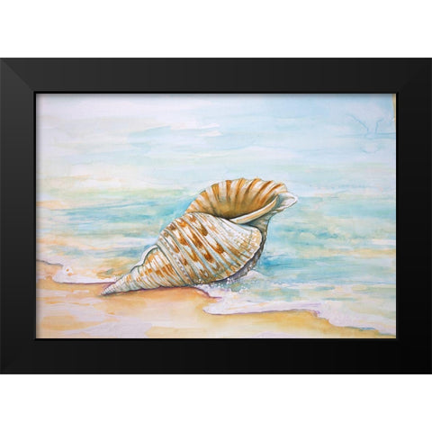 Queen Conch Black Modern Wood Framed Art Print by Diannart
