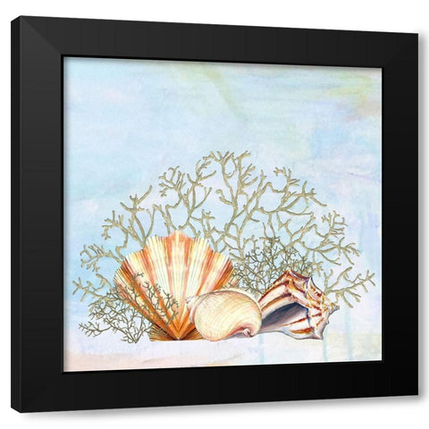 Ocean Prizes I Black Modern Wood Framed Art Print by Diannart