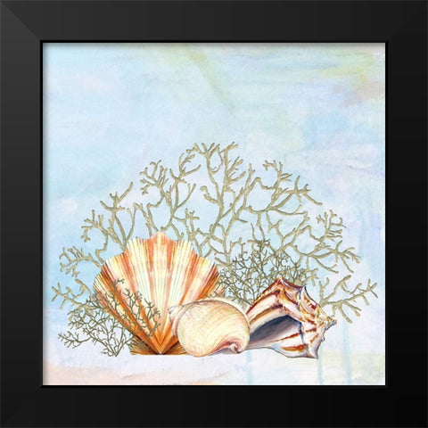 Ocean Prizes I Black Modern Wood Framed Art Print by Diannart
