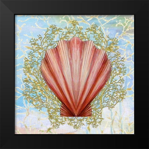 Shell Medley I Black Modern Wood Framed Art Print by Diannart