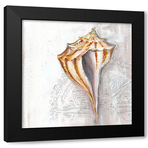 Pearl Shell Medley II Black Modern Wood Framed Art Print with Double Matting by Diannart